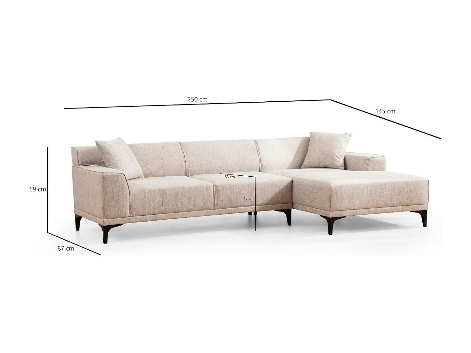 Canapé d'angle sable - côté droit ORSAY