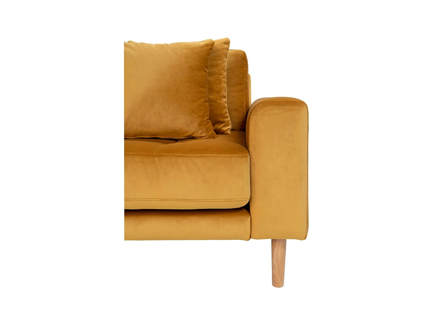 Canapé d'angle moutarde en velours - côté gauche, AMSTERDAM