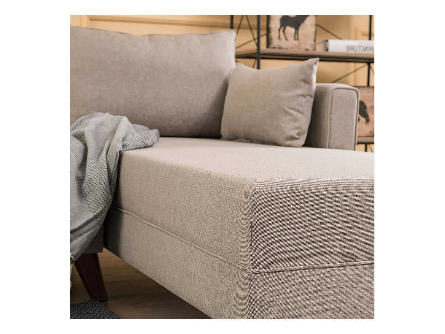 Canapé d'angle cappuccino - 275 cm, côté droit SPLIT