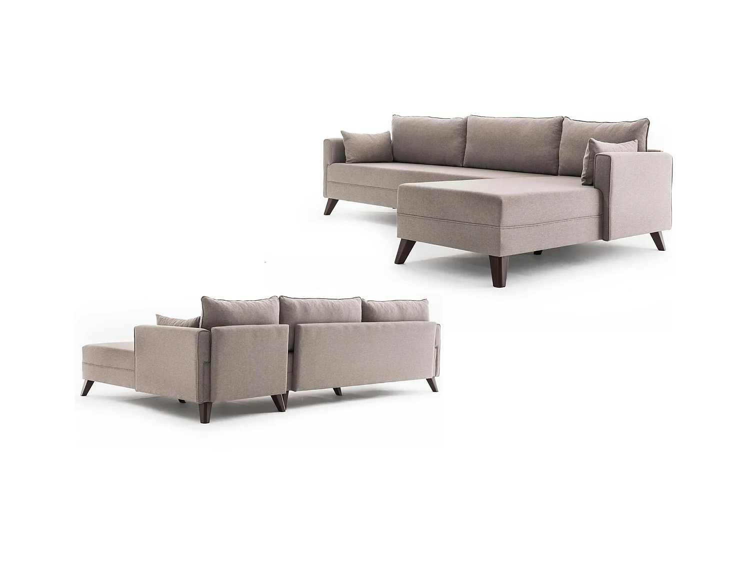 Canapé d'angle cappuccino - 275 cm, côté droit SPLIT