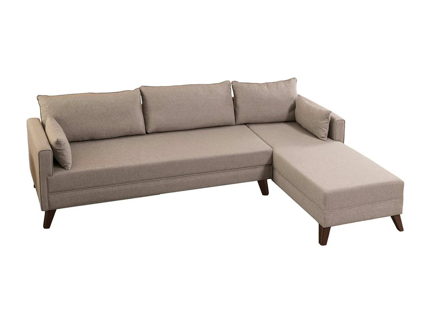 Canapé d'angle cappuccino - 275 cm, côté droit SPLIT