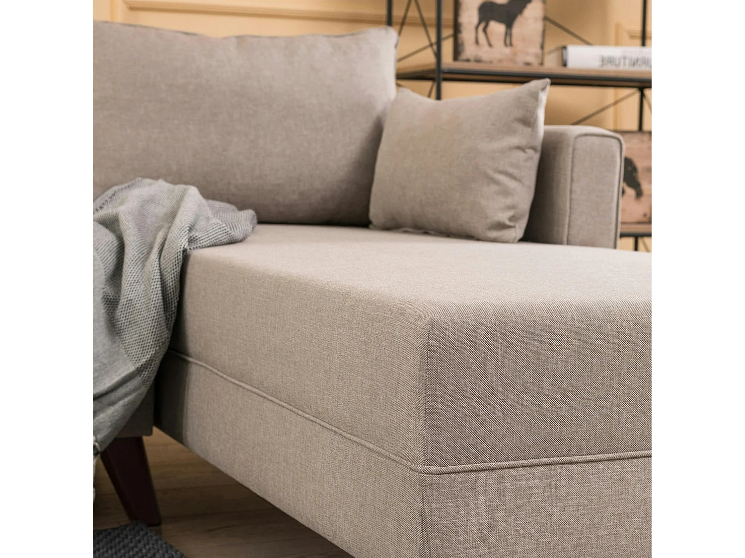 Canapé d'angle cappuccino - 275 cm, côté droit SPLIT