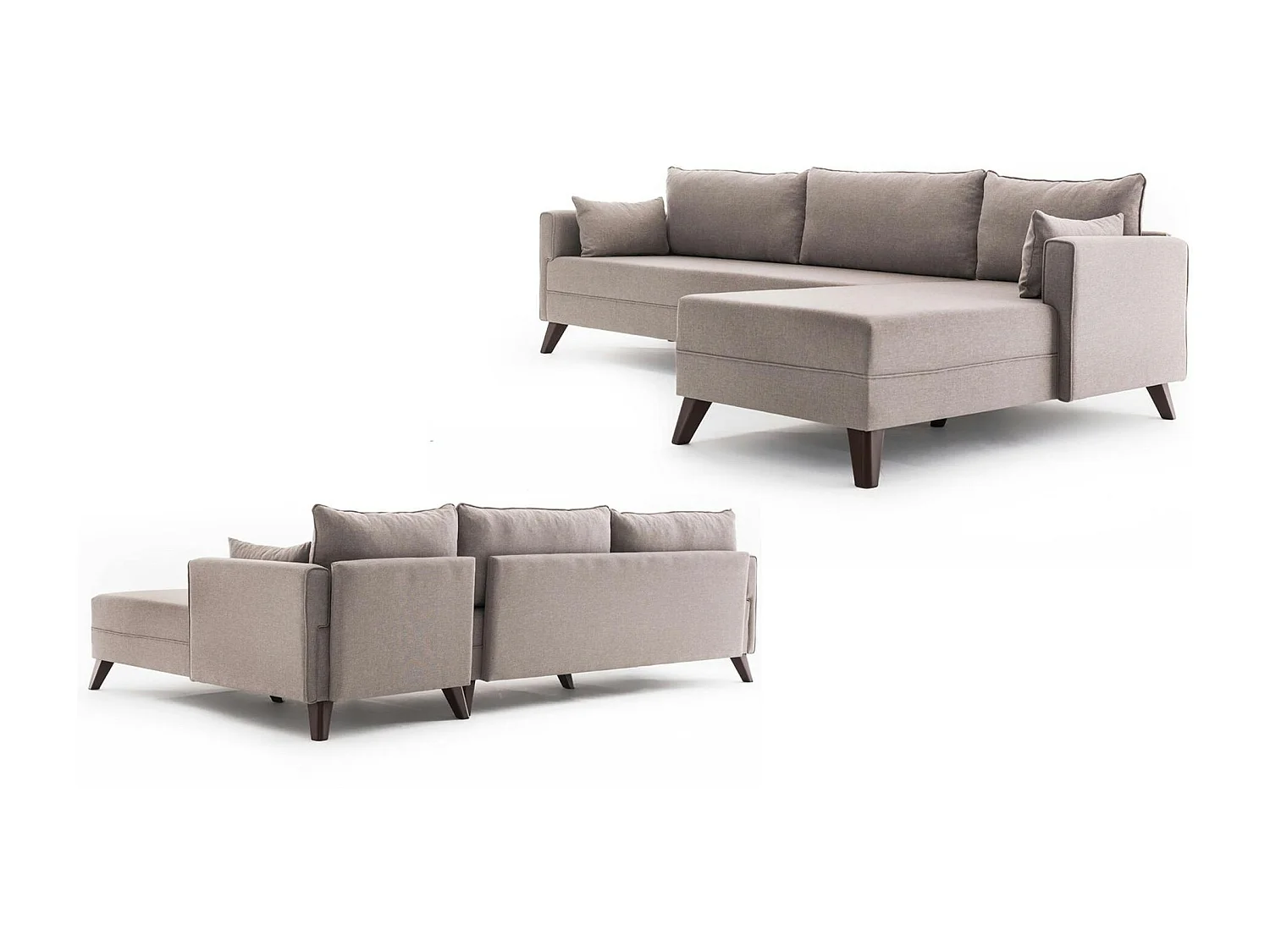 Canapé d'angle cappuccino - 275 cm, côté droit SPLIT