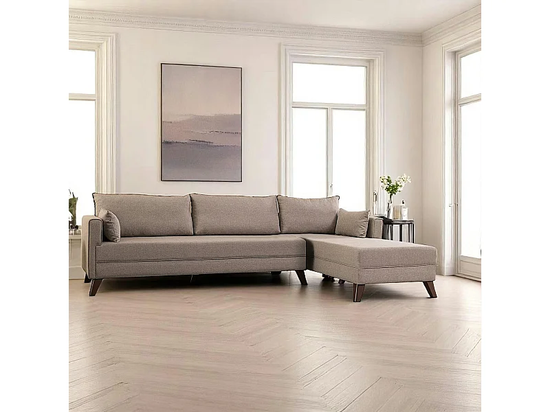 Canapé d'angle cappuccino - 275 cm, côté droit SPLIT