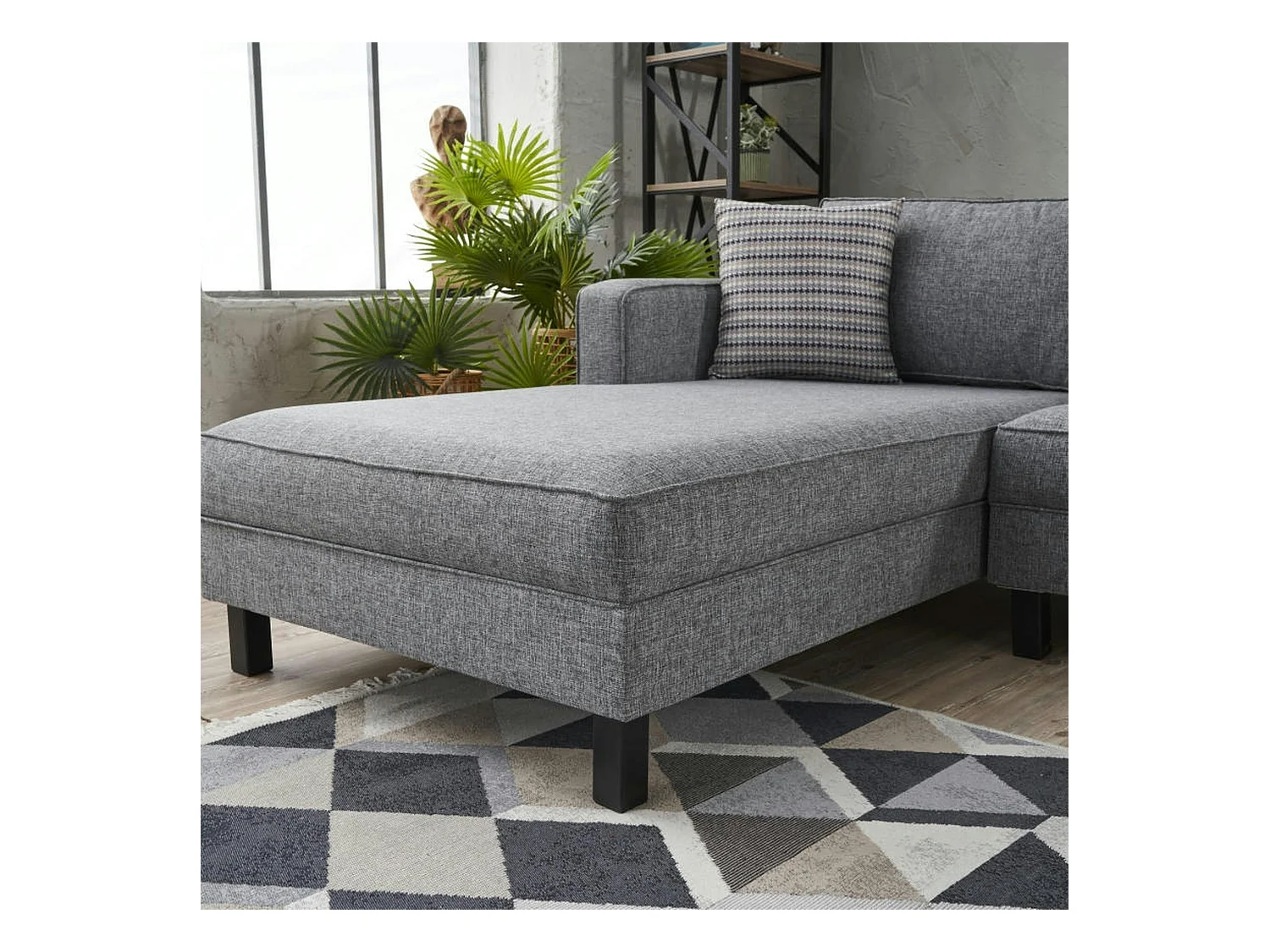 Canapé d'angle gris - côté gauche CORTONA