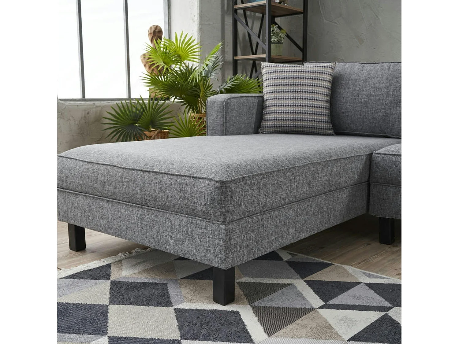 Canapé d'angle gris - côté gauche CORTONA