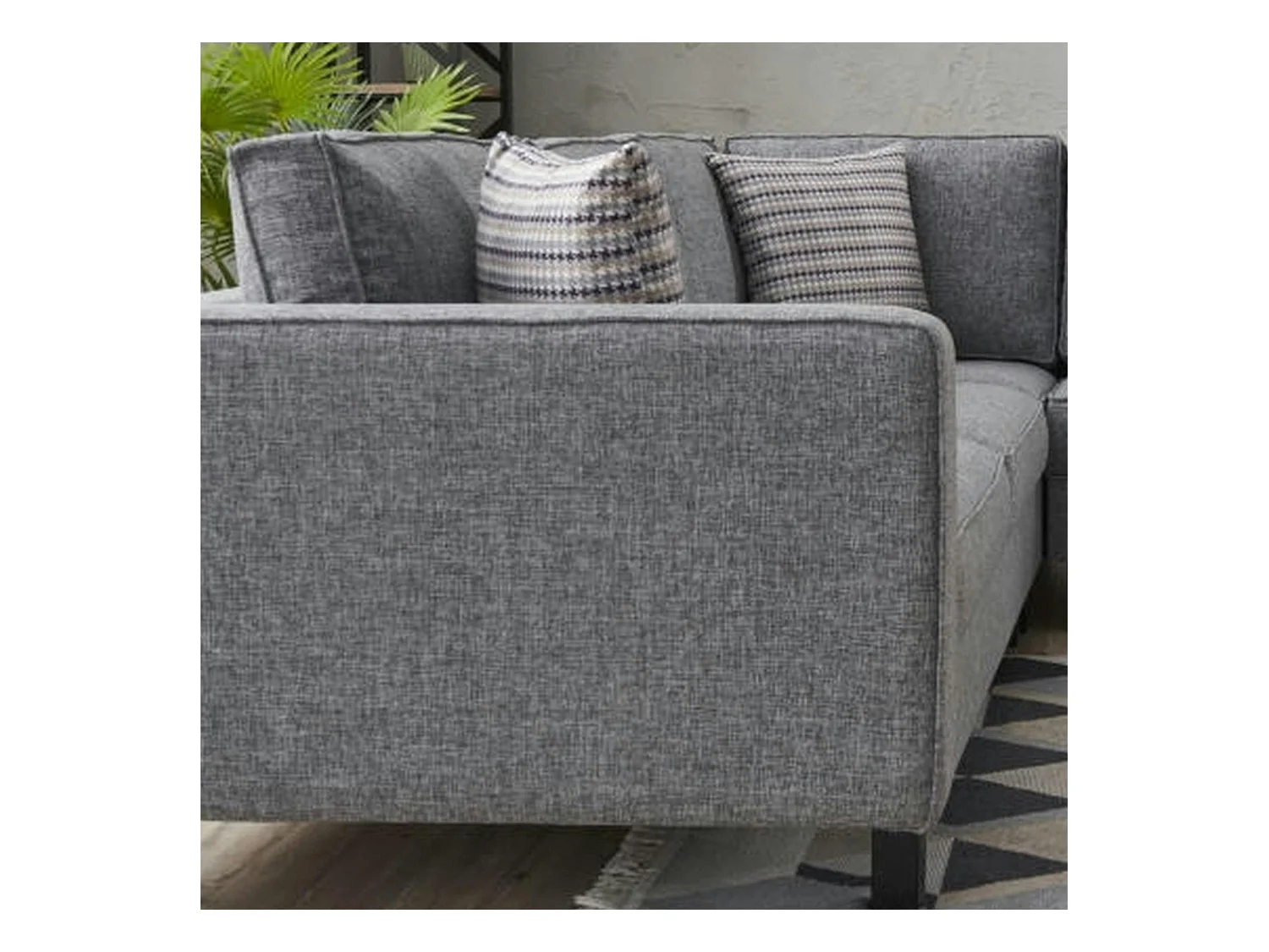 Canapé d’angle réversible gris - pieds droits CORTONA