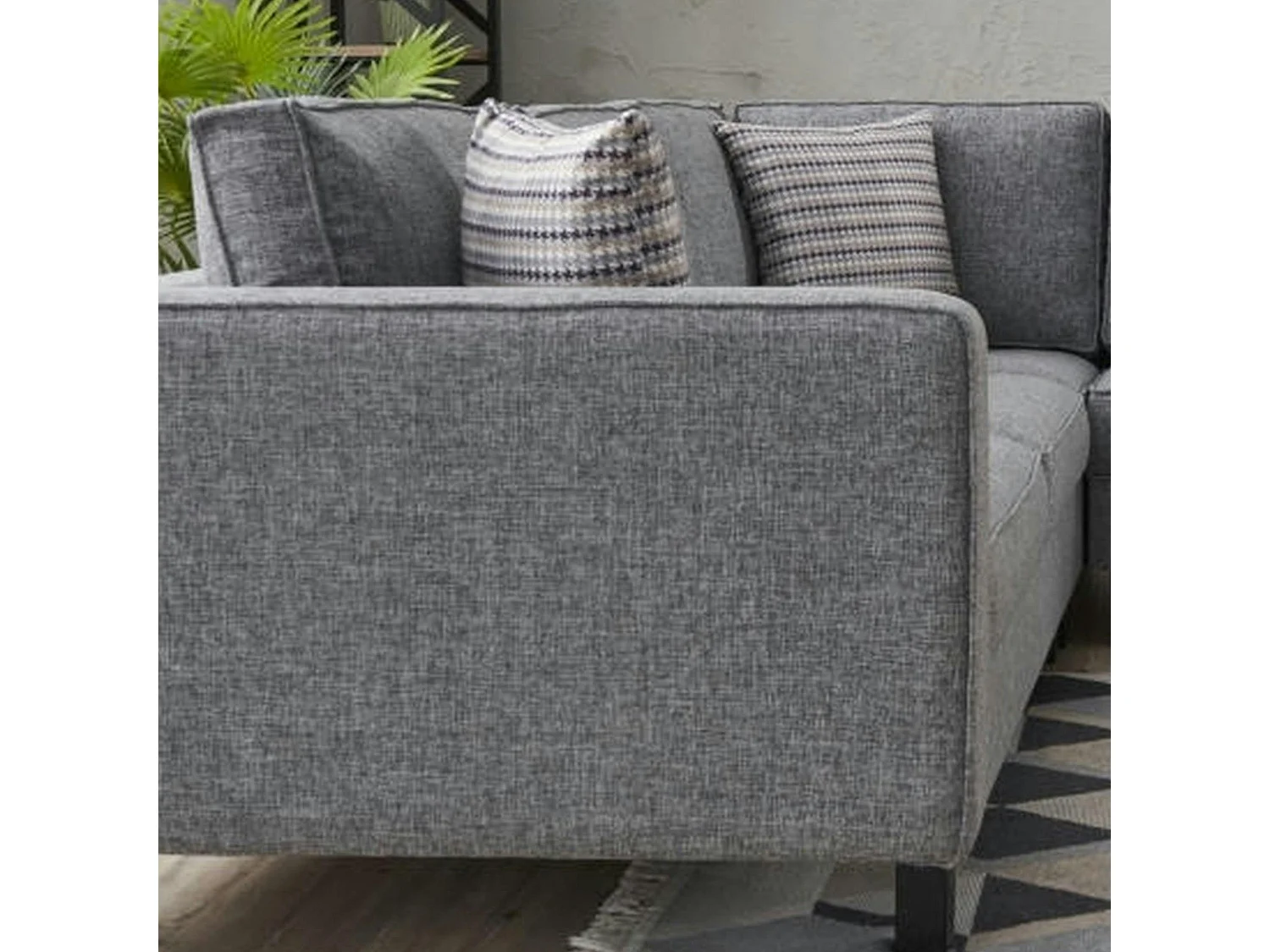 Canapé d’angle réversible gris - pieds droits CORTONA