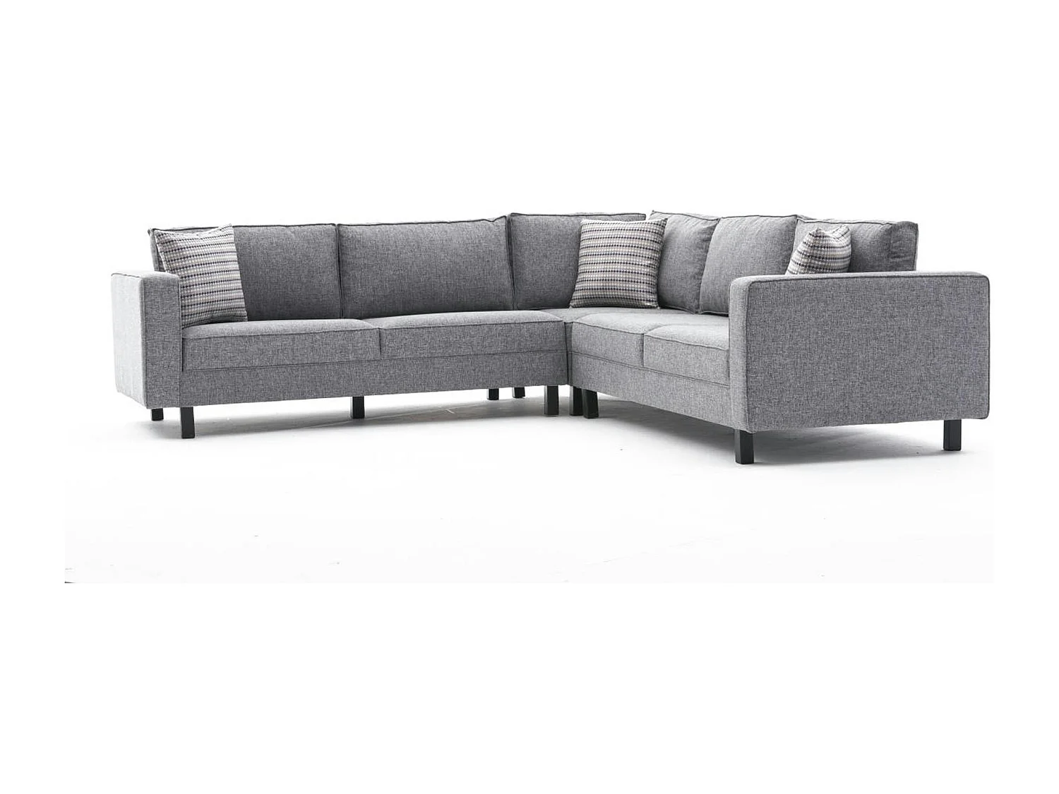 Canapé d’angle réversible gris - pieds droits CORTONA