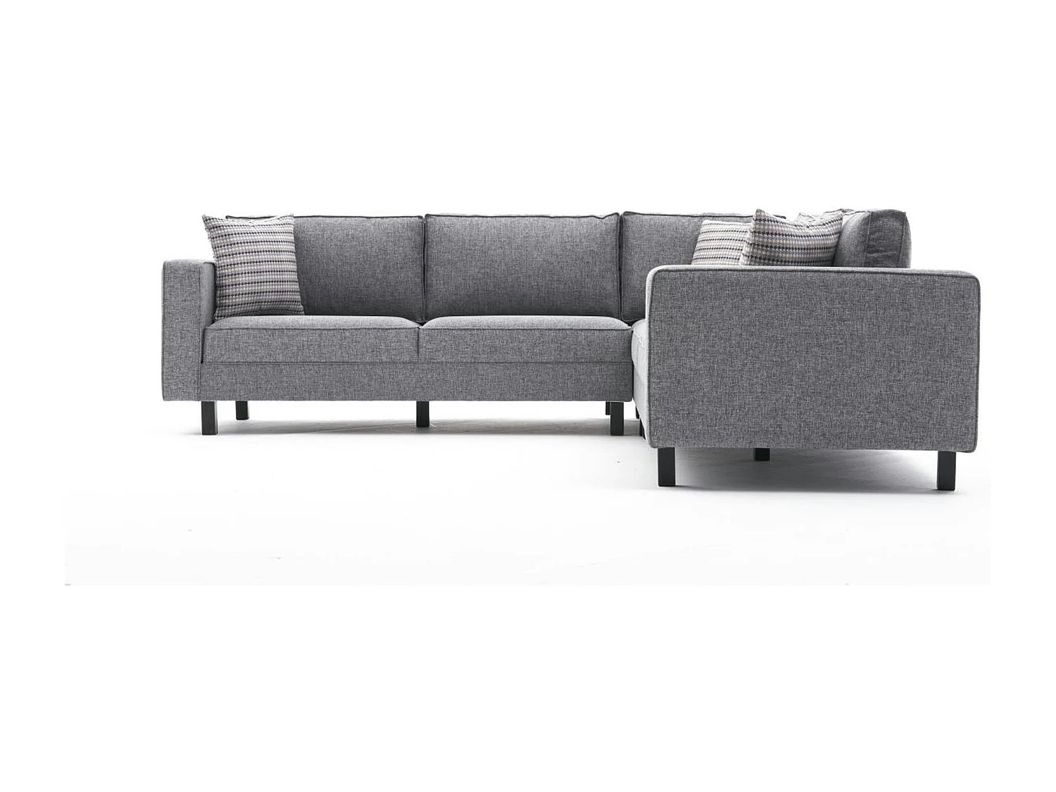 Canapé d’angle réversible gris - pieds droits CORTONA