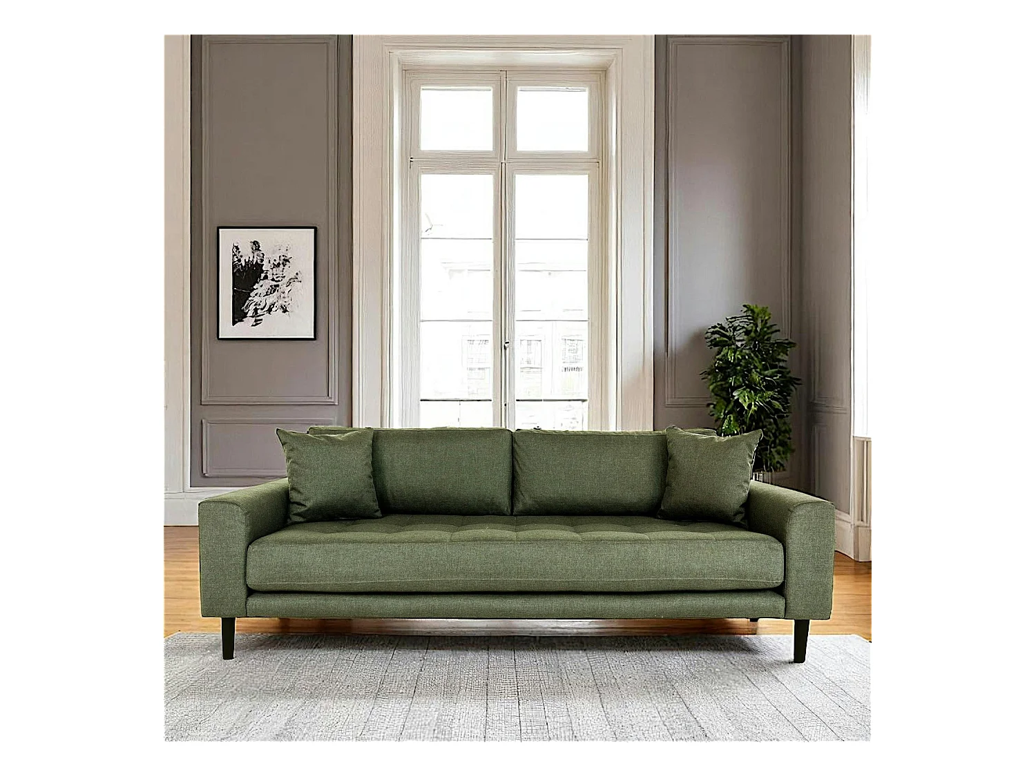 Canapé 3 places vert nature AMSTERDAM