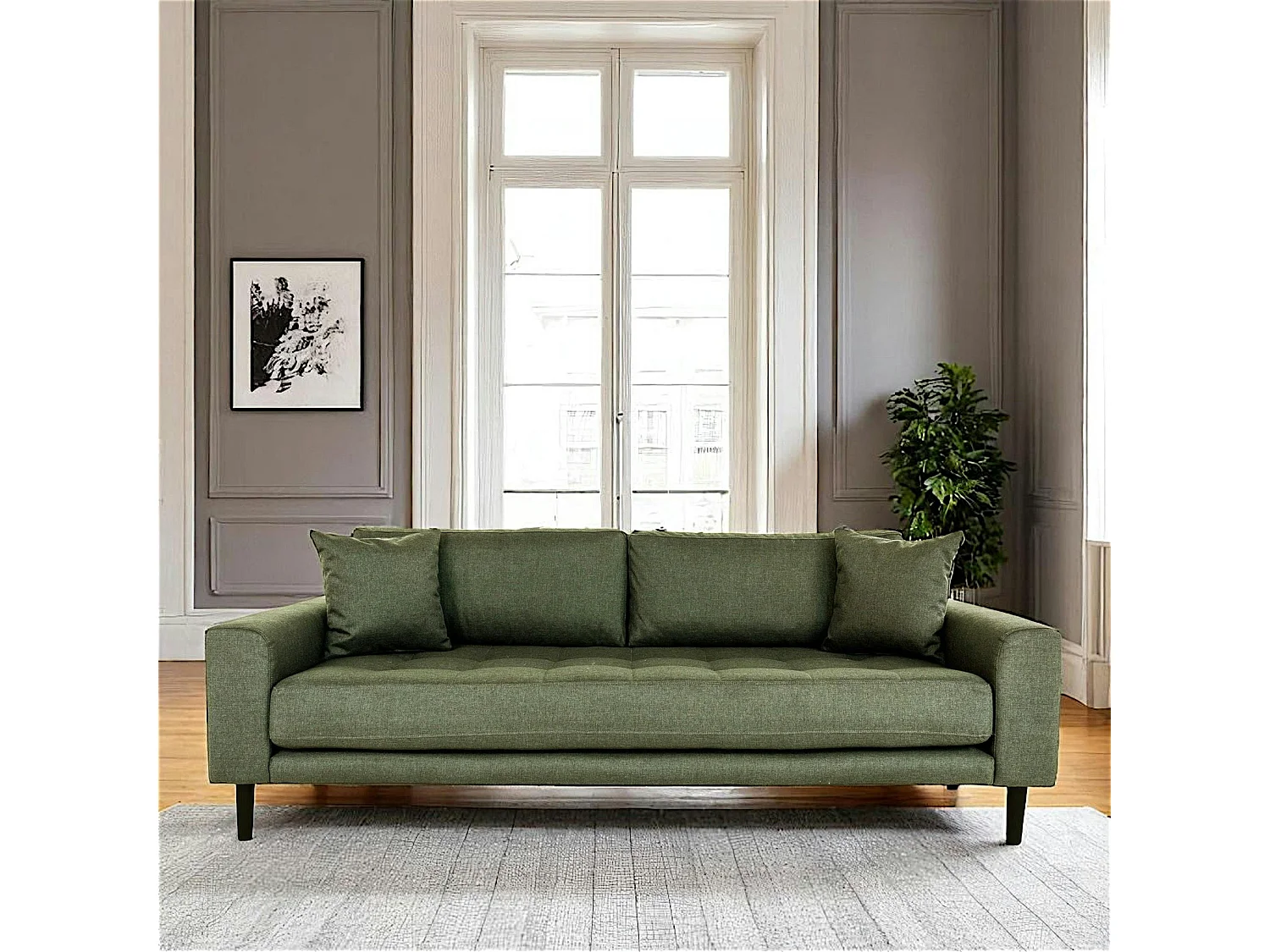 Canapé 3 places vert nature AMSTERDAM