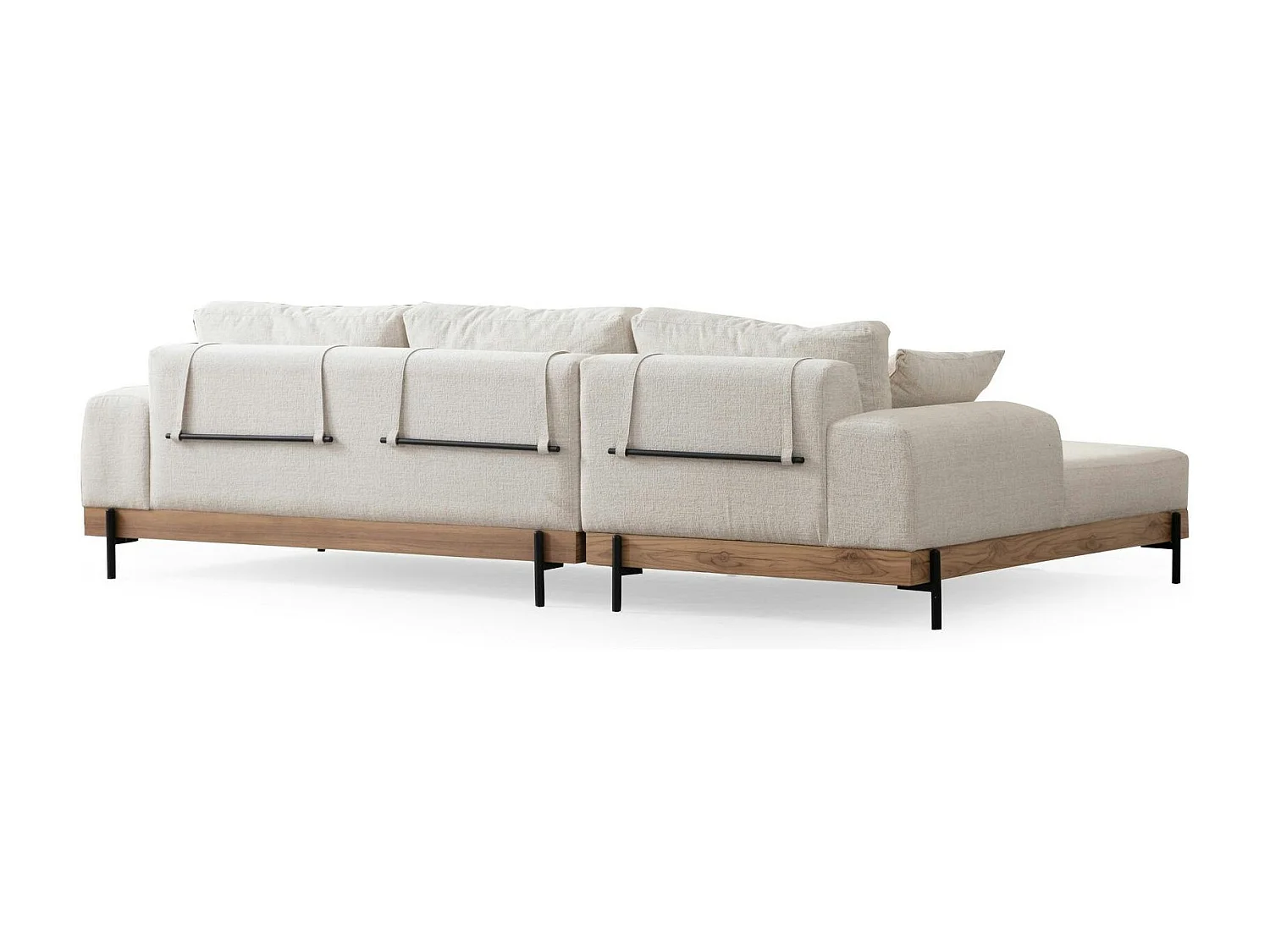 Canapé d'angle blanc - accoudoirs larges, côté gauche TROPEA