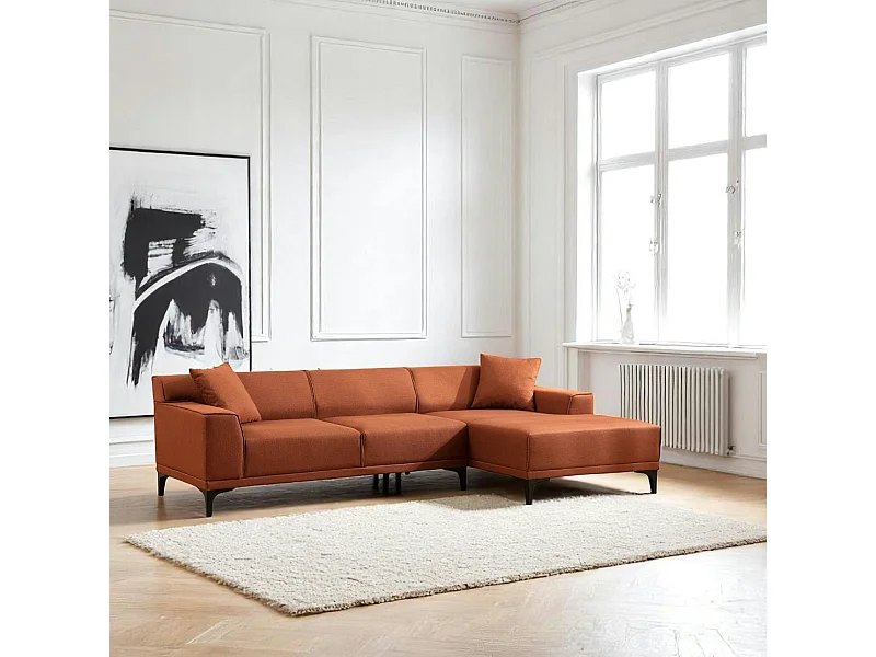 Canapé d'angle rouille - côté droit ORSAY