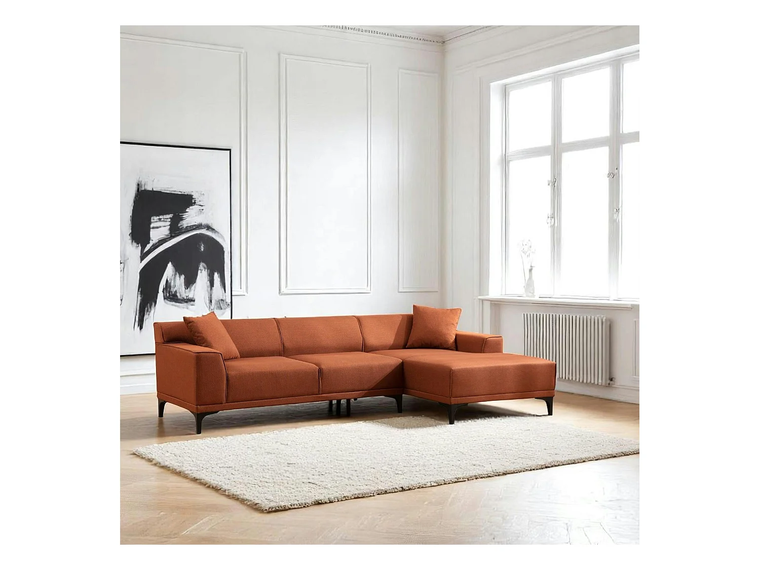 Canapé d'angle rouille - côté droit ORSAY