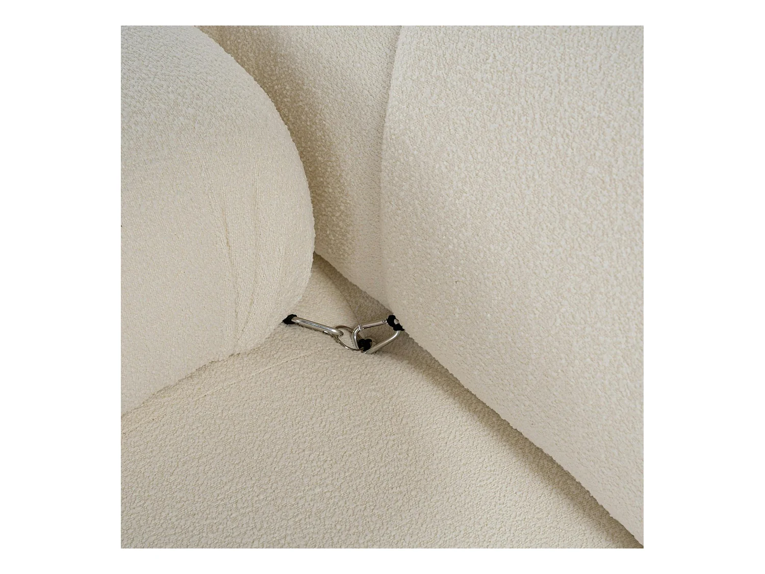 Canapé d'angle modulable écru - tissu bouclette RONDA