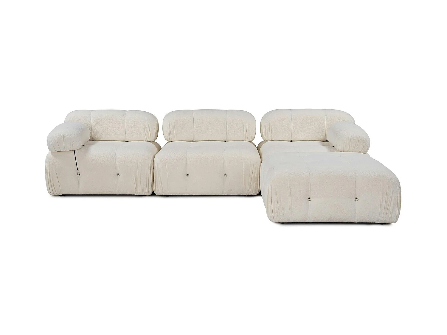 Canapé d'angle modulable écru - tissu bouclette RONDA