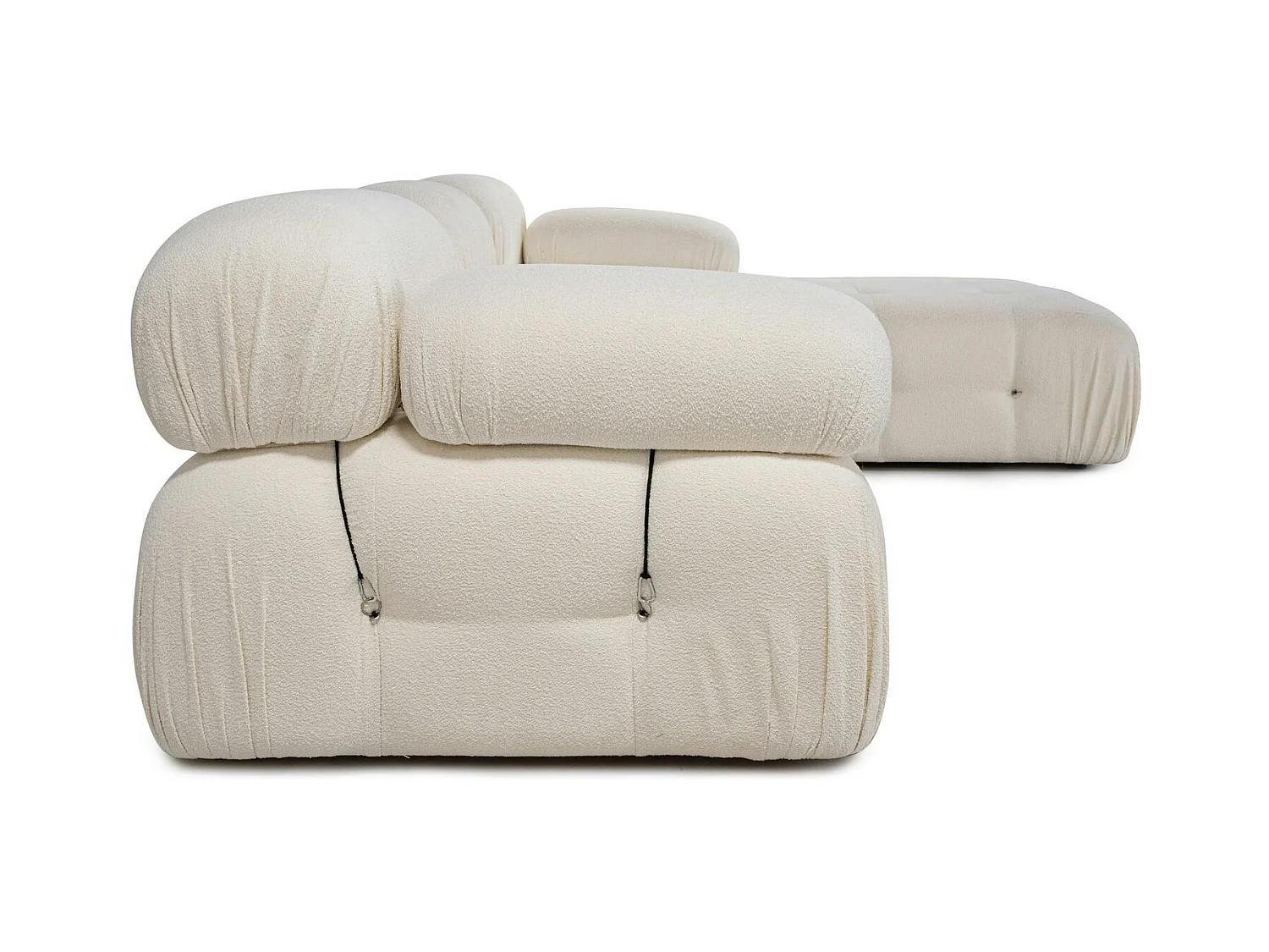 Canapé d'angle modulable écru - tissu bouclette RONDA