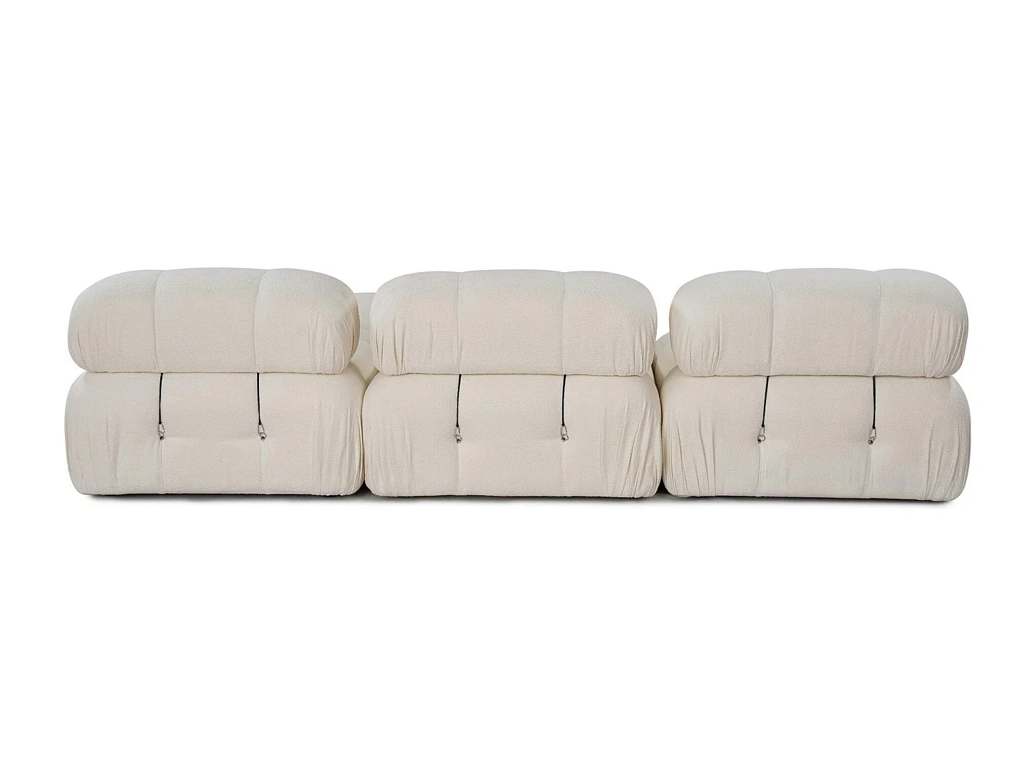 Canapé d'angle modulable écru - tissu bouclette RONDA