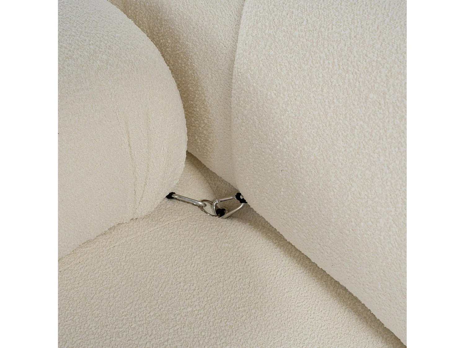 Canapé d'angle modulable écru - tissu bouclette RONDA