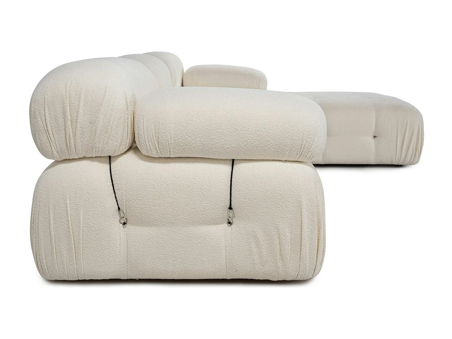 Canapé d'angle modulable écru - tissu bouclette RONDA