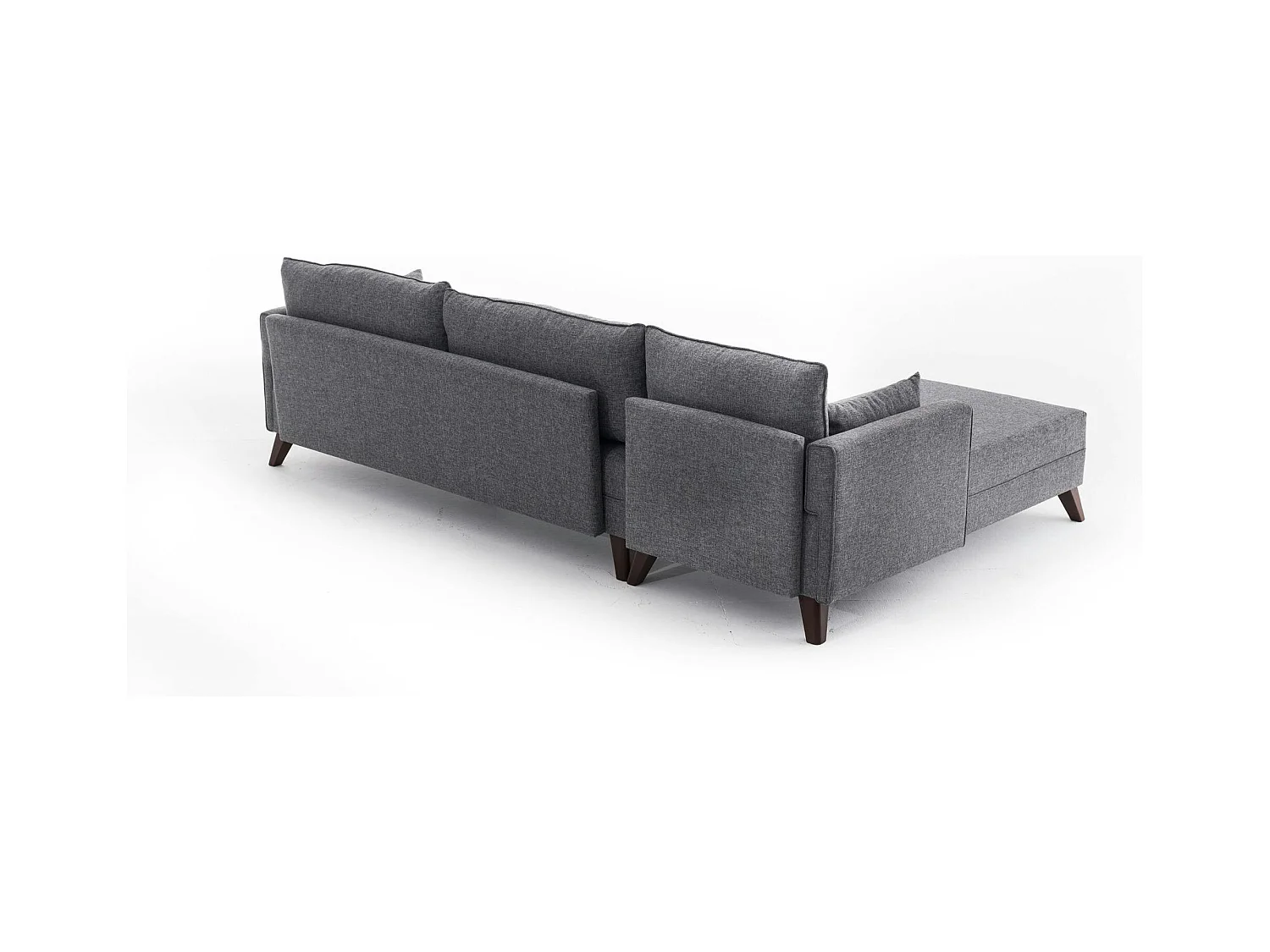 Canapé d'angle gris chiné - 275 cm, côté gauche SPLIT