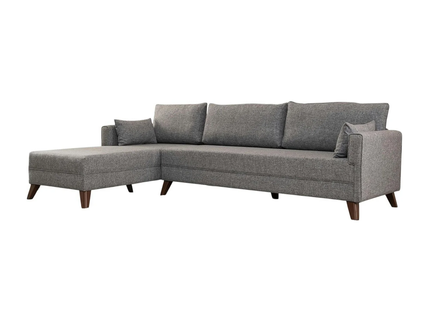 Canapé d'angle gris chiné - 275 cm, côté gauche SPLIT