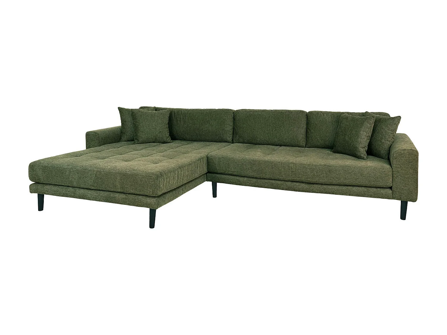 Canapé d'angle vert nature - côté gauche, 290 cm AMSTERDAM