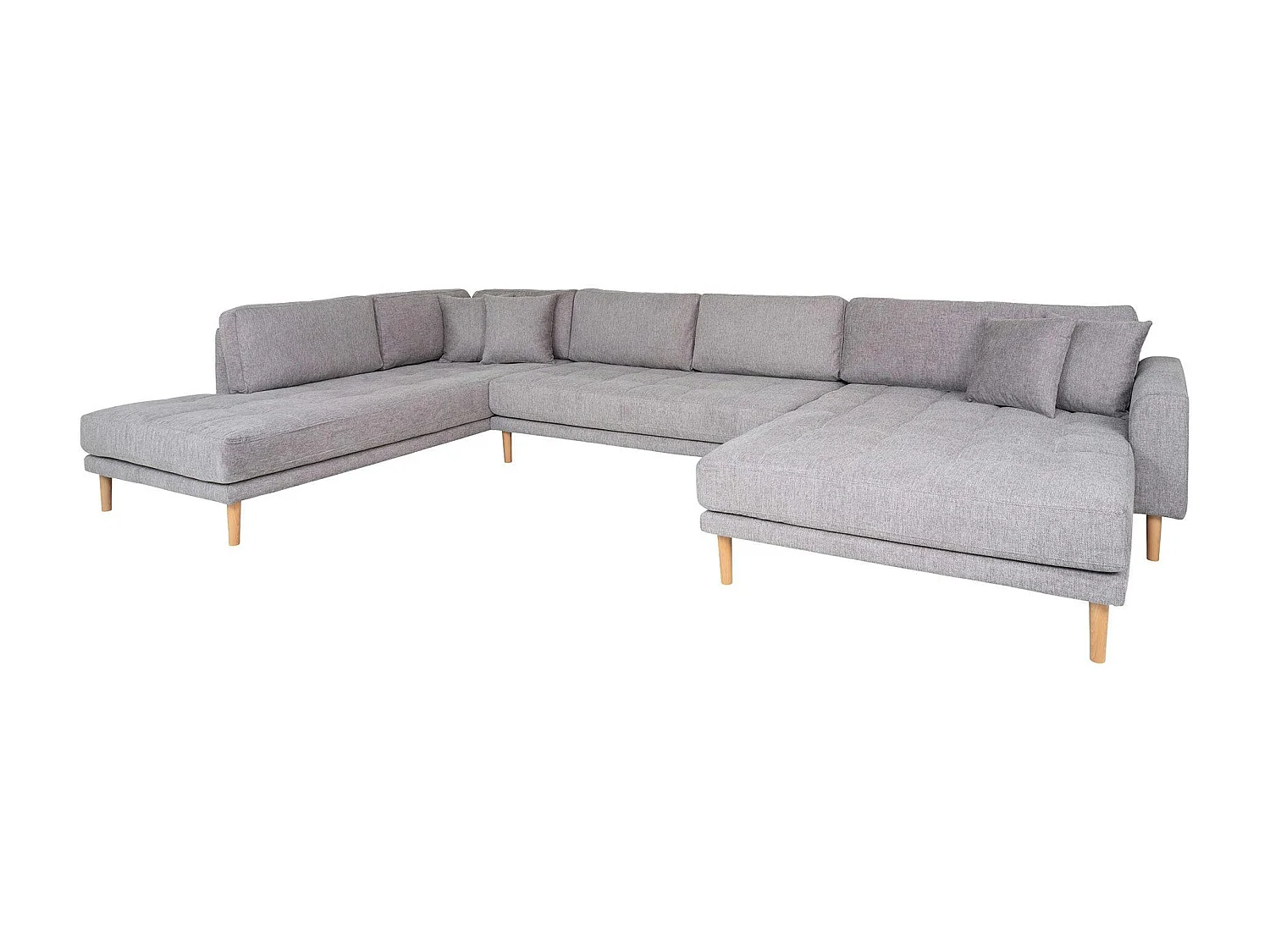 Canapé panoramique gris clair - côté droit, 370 cm AMSTERDAM