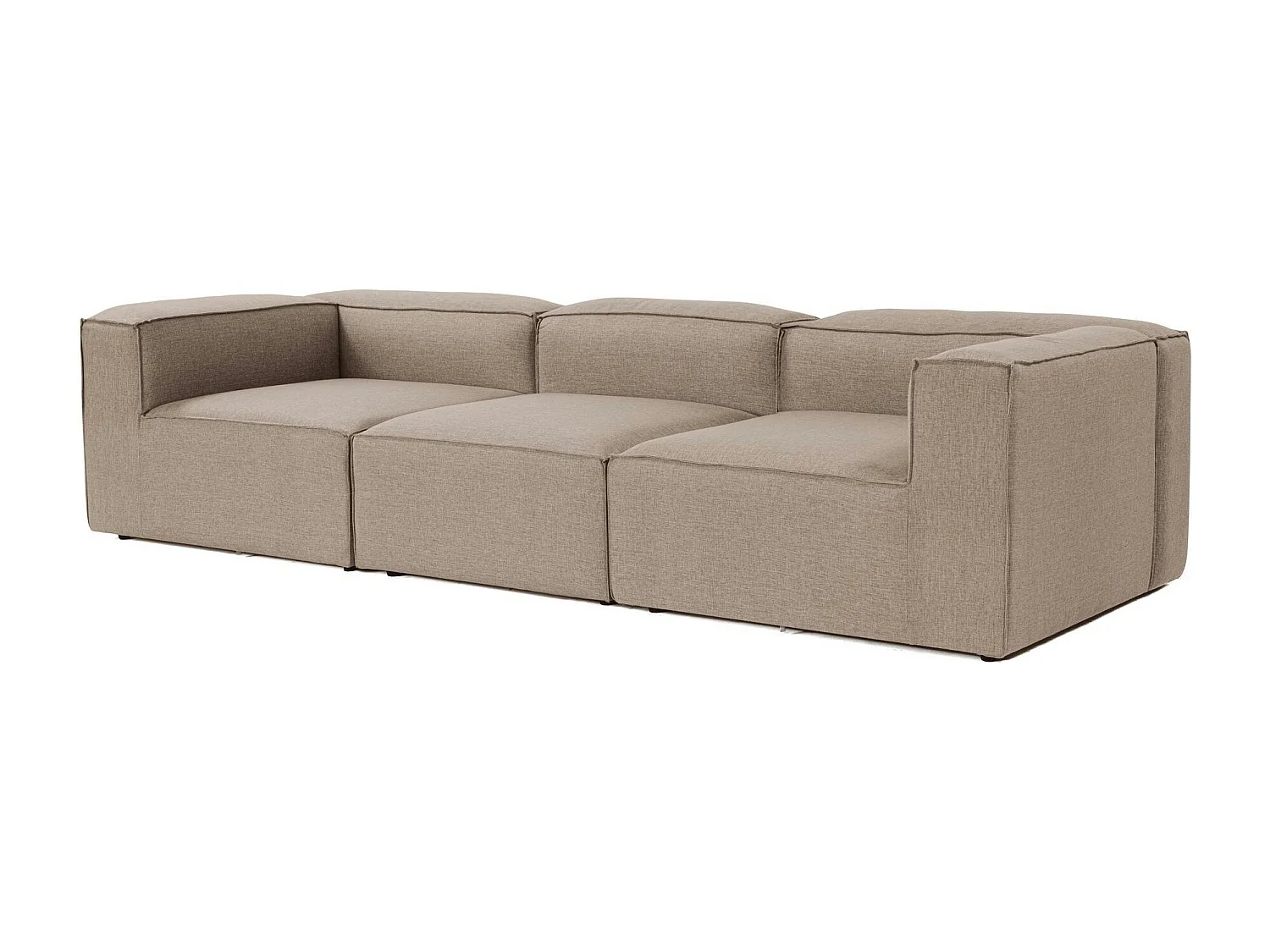 Canapé modulable 3 places en lin - taupe SPELLO
