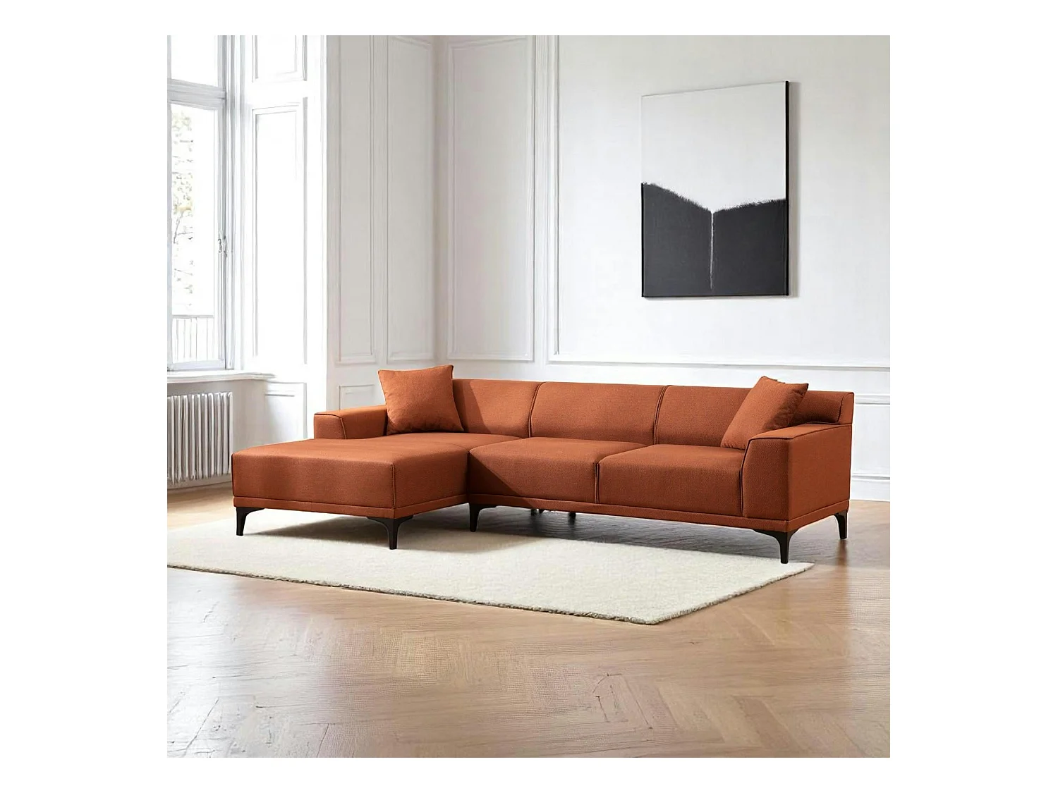 Canapé d'angle rouille - côté gauche ORSAY