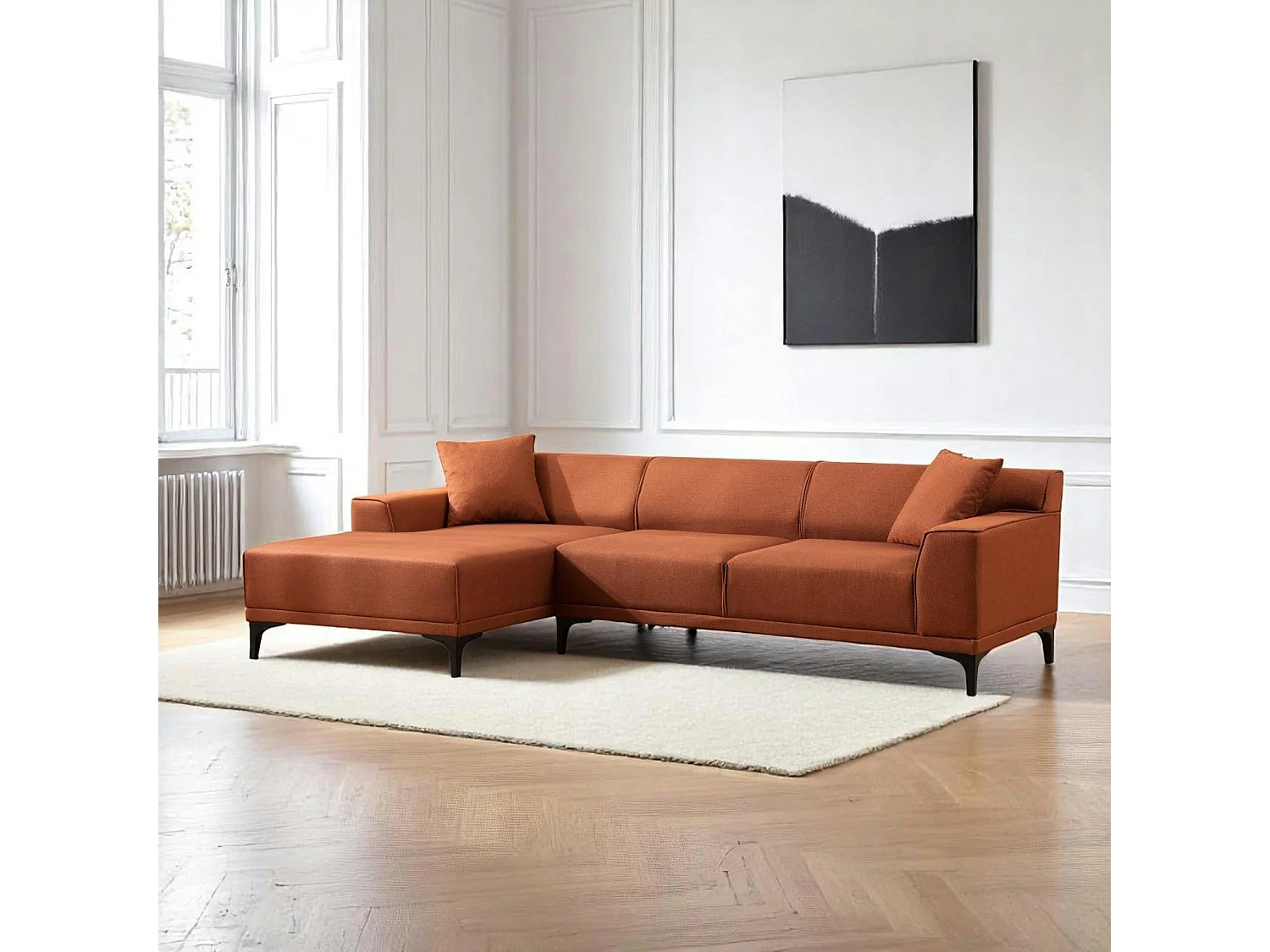 Canapé d'angle rouille - côté gauche ORSAY