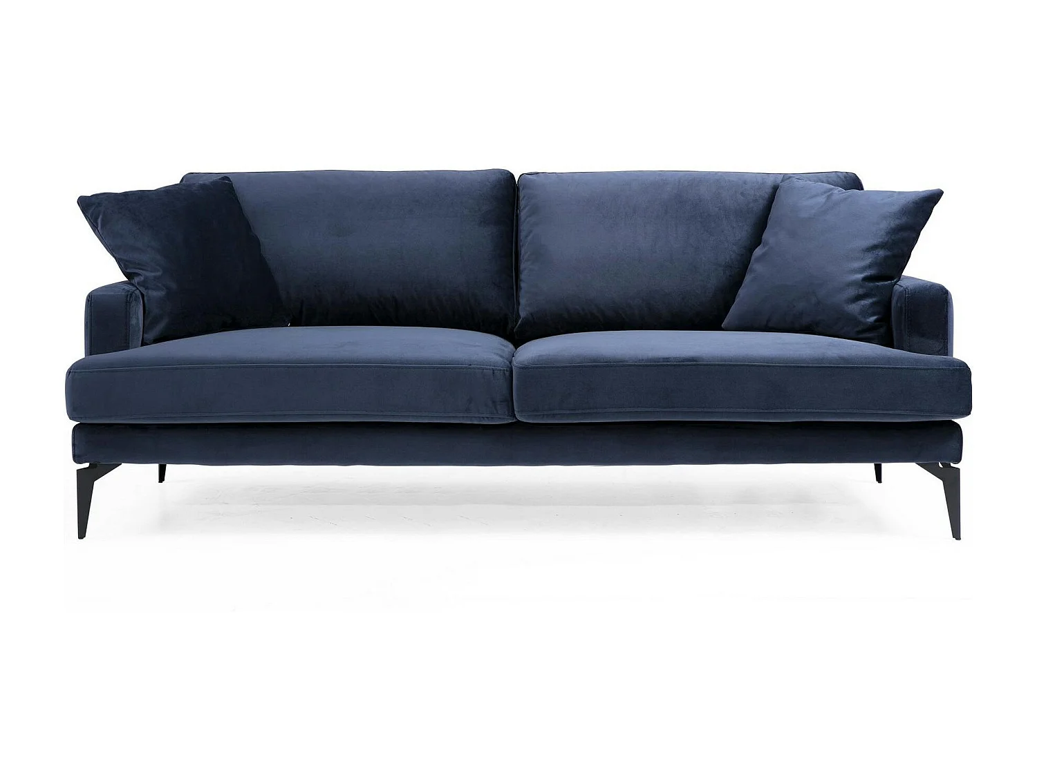 Canapé 3 places bleu nuit en velours SEATTLE
