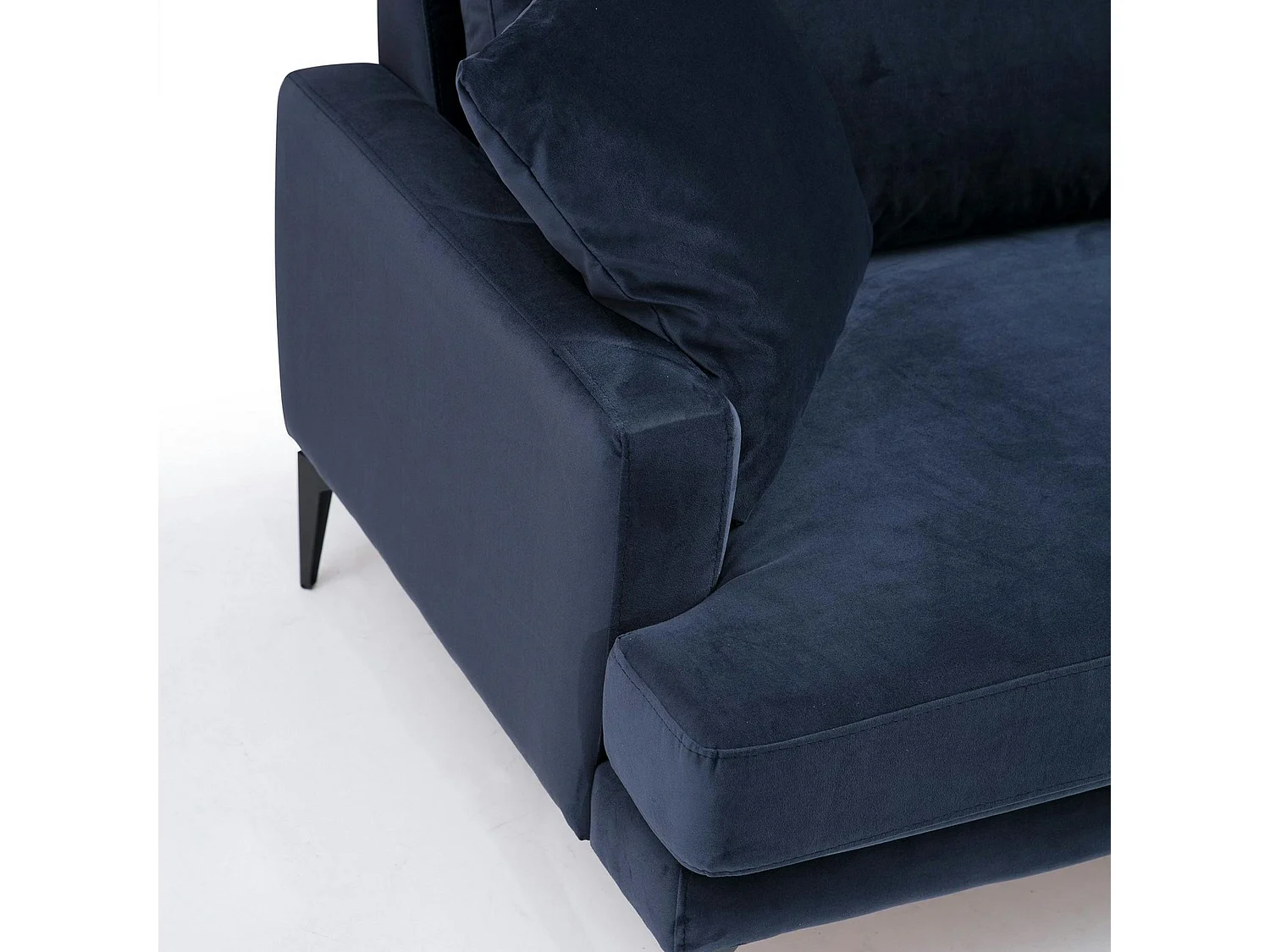 Canapé 3 places bleu nuit en velours SEATTLE