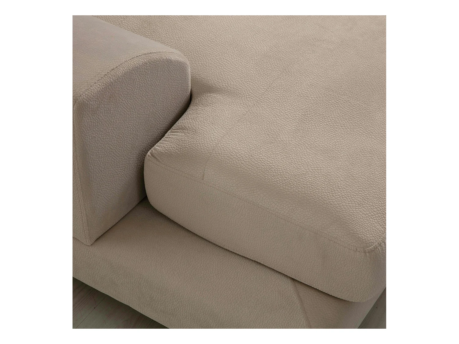 Canapé d'angle écru - dossier inclinable, côté gauche MILO