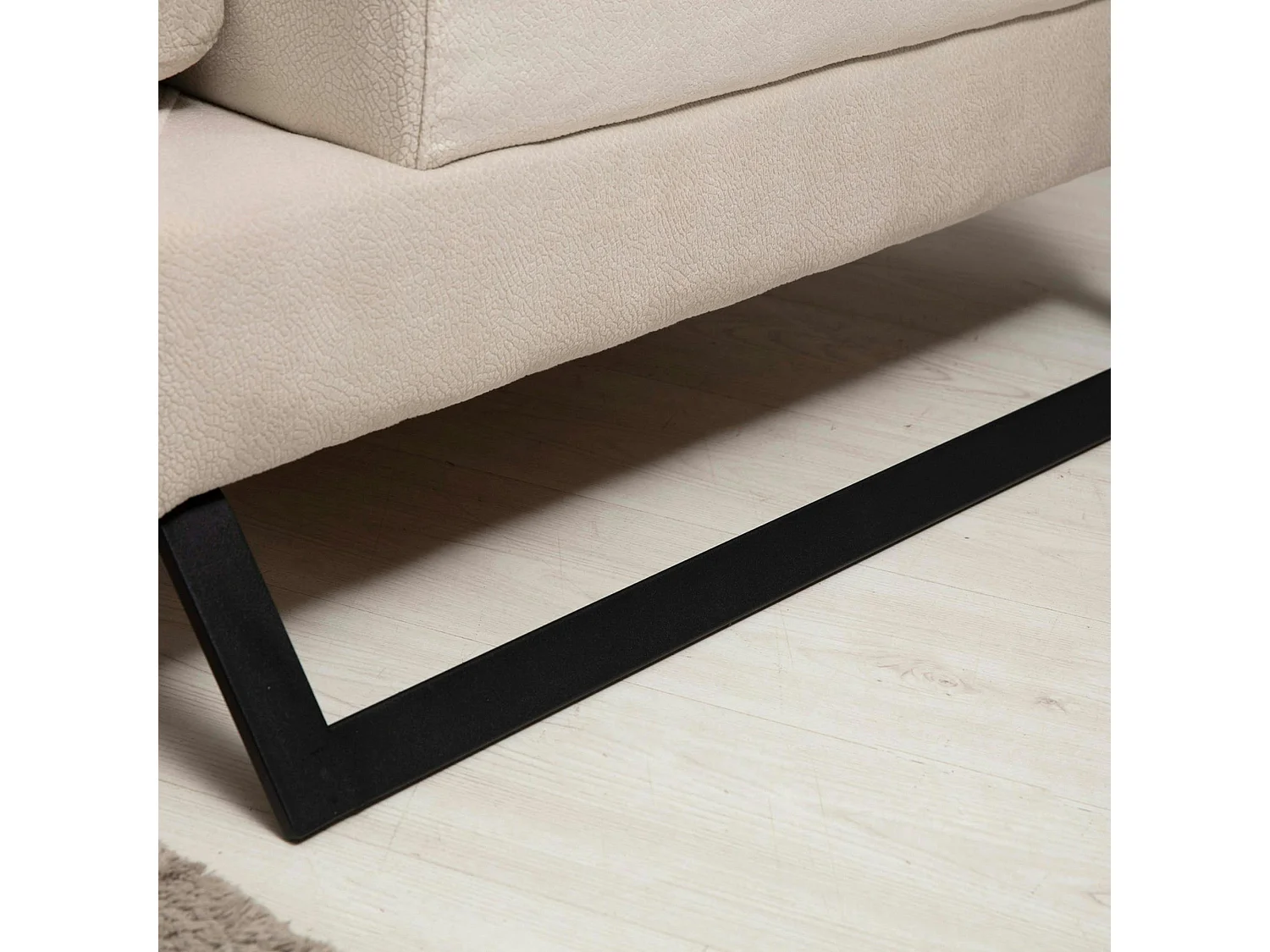 Canapé d'angle écru - dossier inclinable, côté gauche MILO