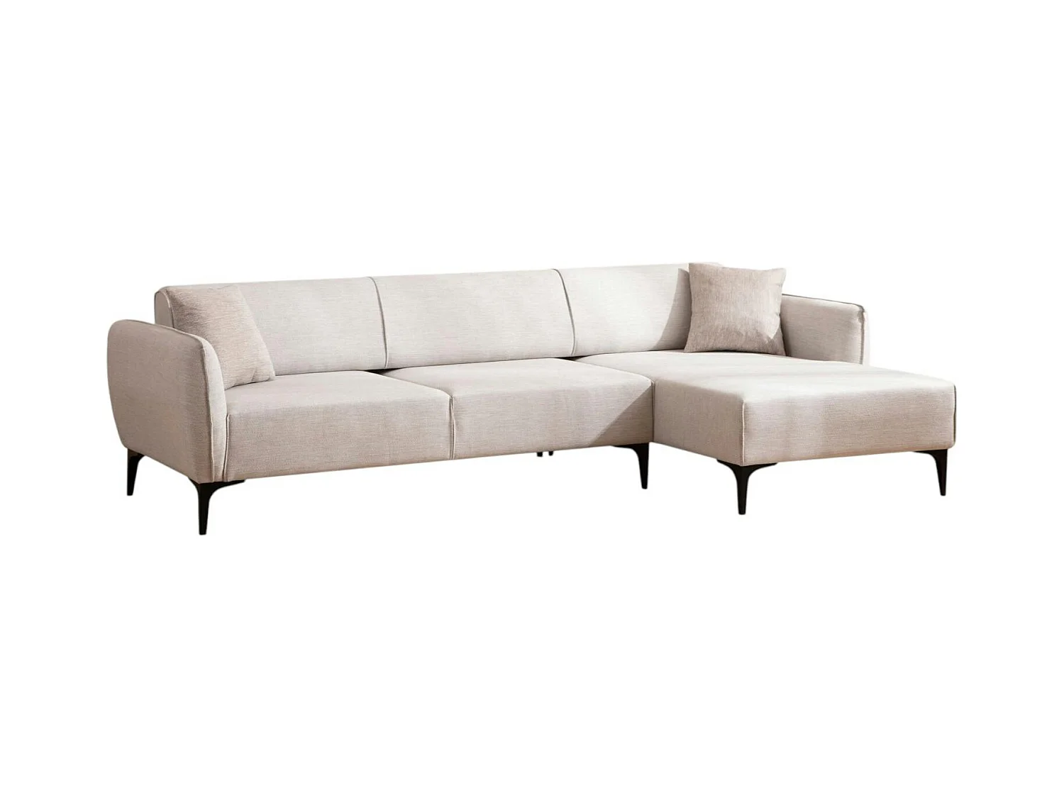 Canapé d'angle sable - couture déco, côté droit VILNIUS