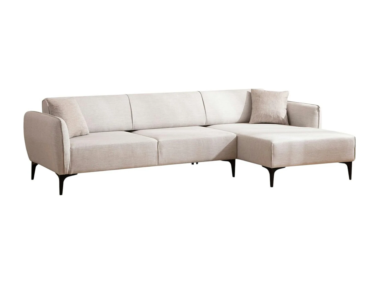 Canapé d'angle sable - couture déco, côté droit VILNIUS