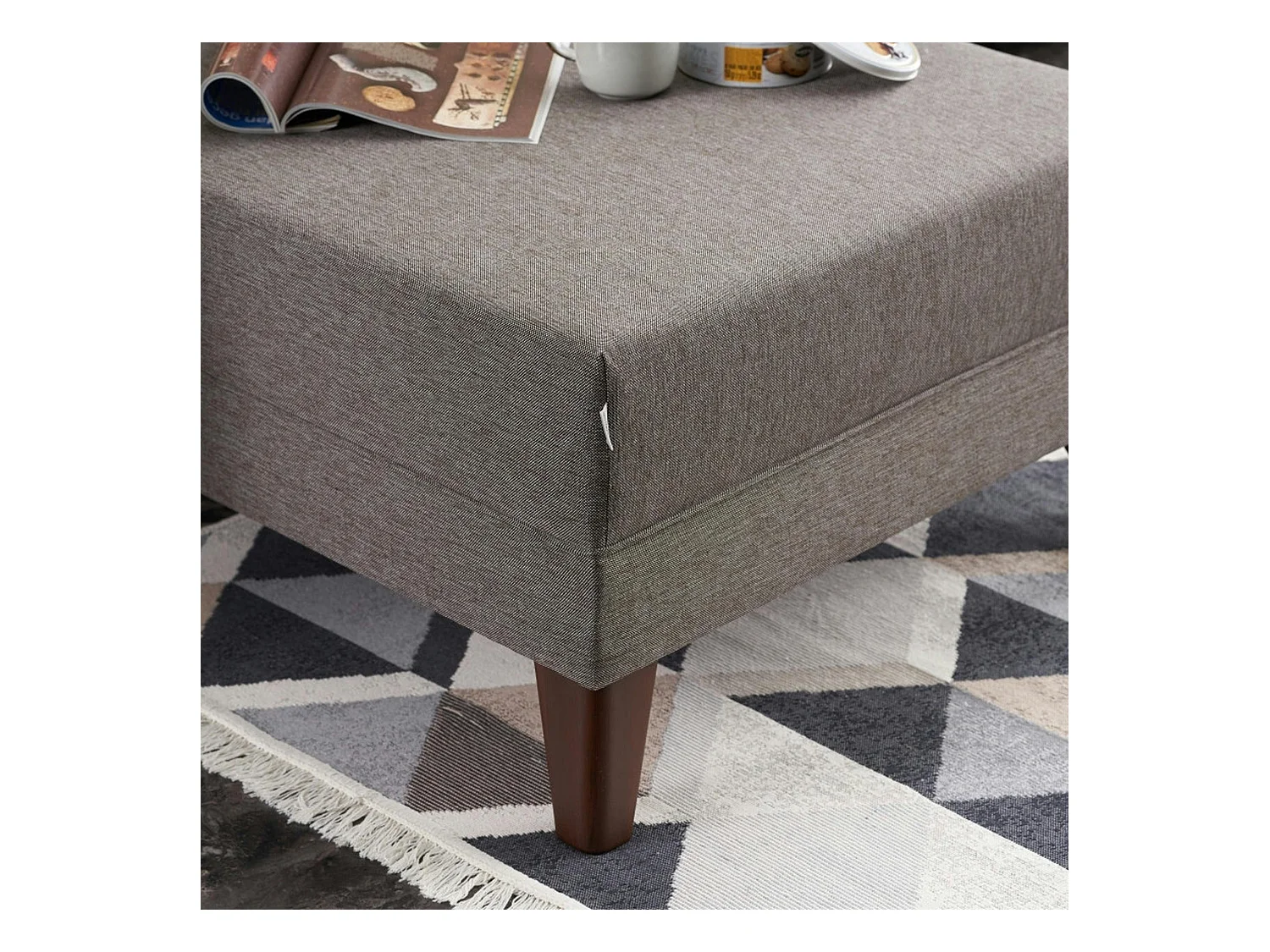 Canapé d'angle taupe - 275 cm, côté gauche SPLIT