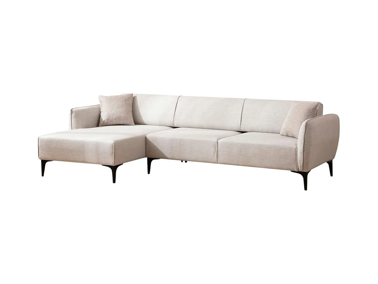Canapé d'angle sable - couture déco, côté gauche VILNIUS
