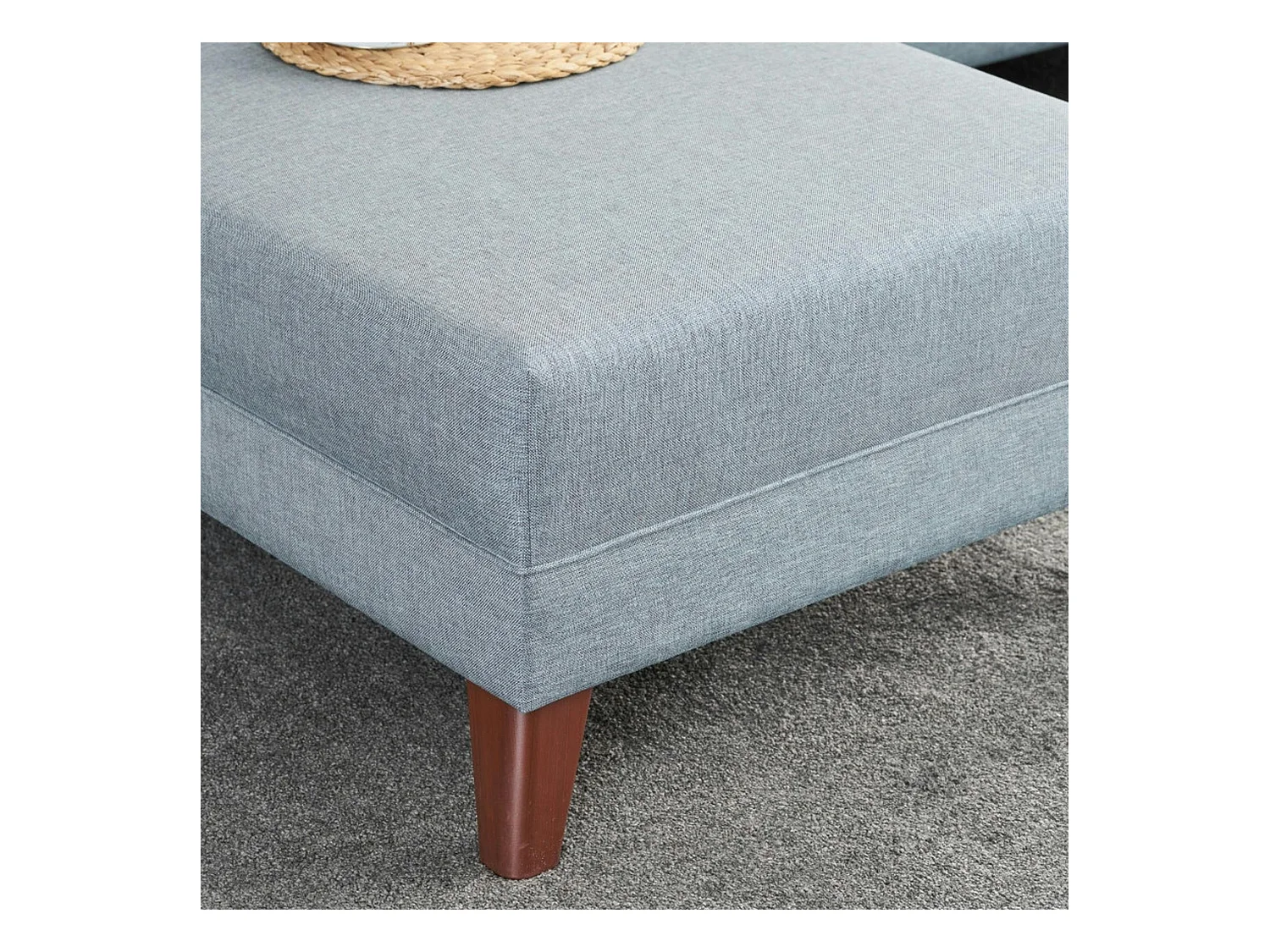 Canapé d'angle bleu gris - 275 cm, côté gauche SPLIT