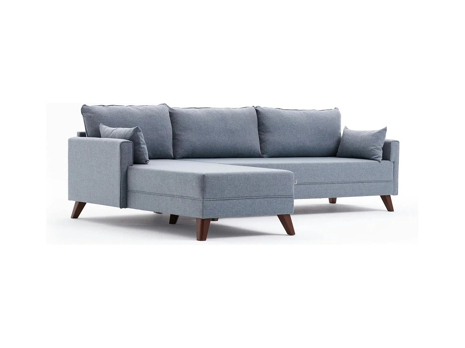 Canapé d'angle bleu gris - 275 cm, côté gauche SPLIT