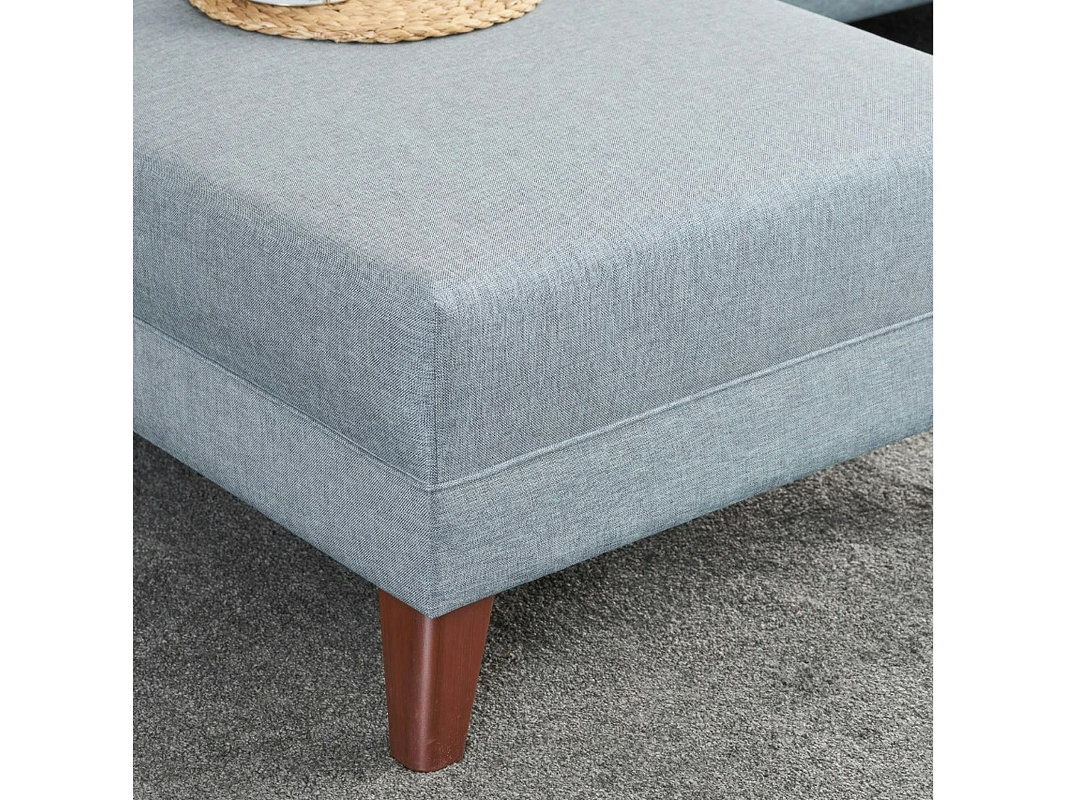 Canapé d'angle bleu gris - 275 cm, côté gauche SPLIT