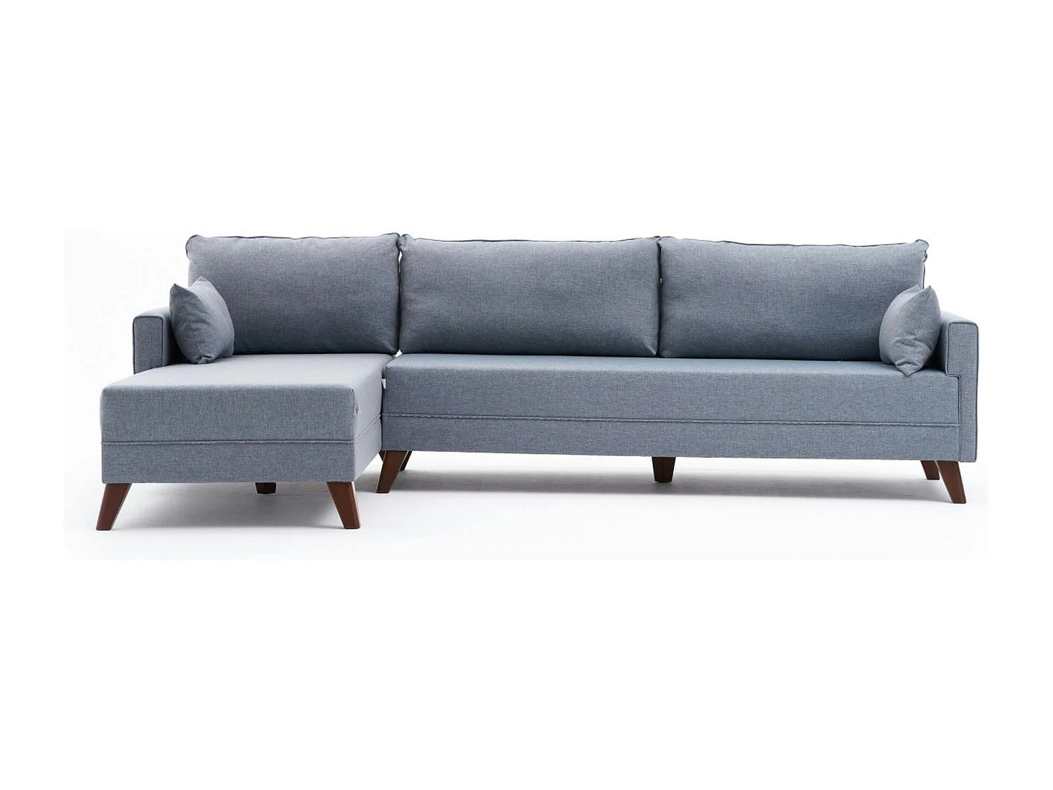 Canapé d'angle bleu gris - 275 cm, côté gauche SPLIT