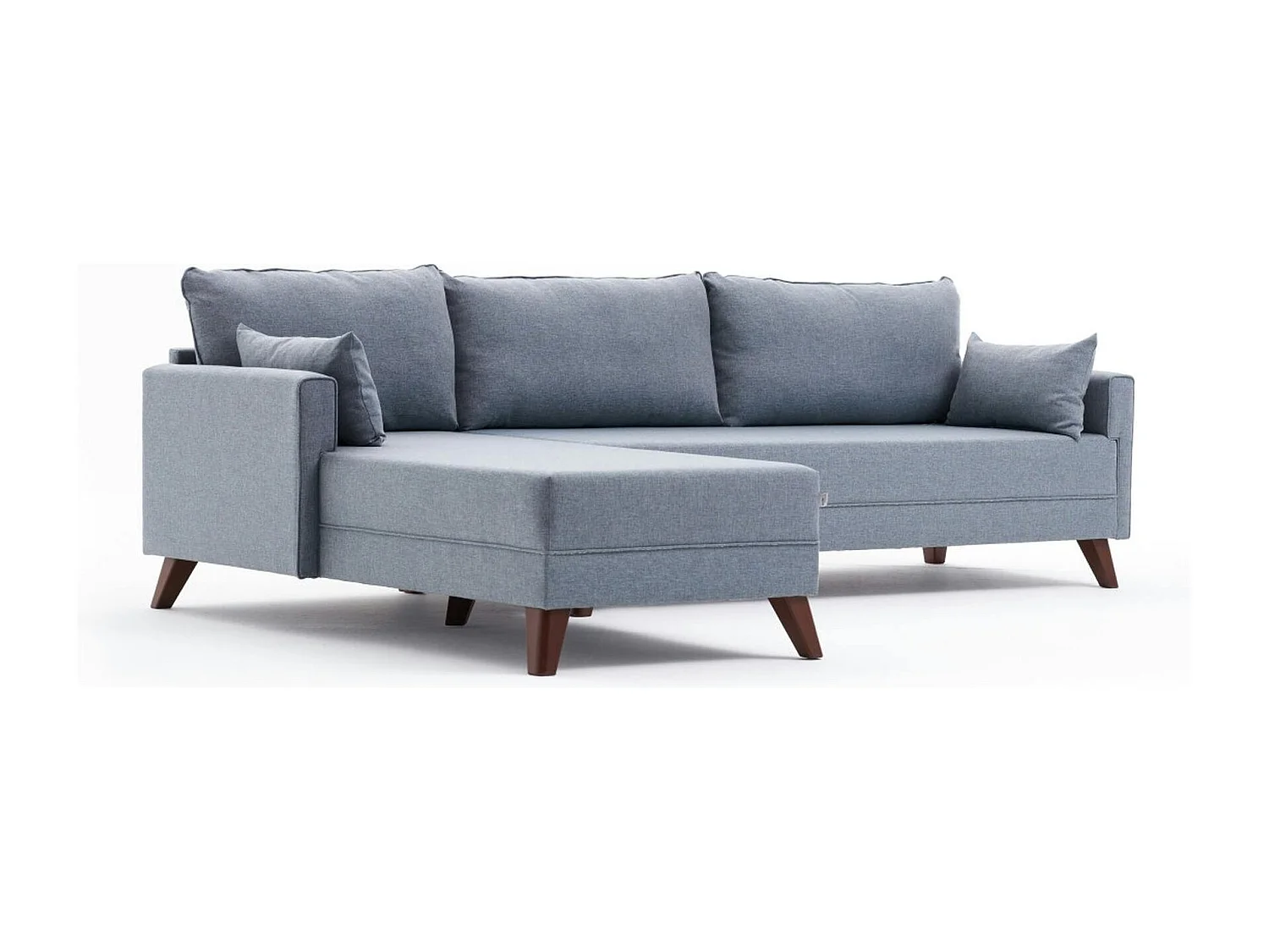 Canapé d'angle bleu gris - 275 cm, côté gauche SPLIT