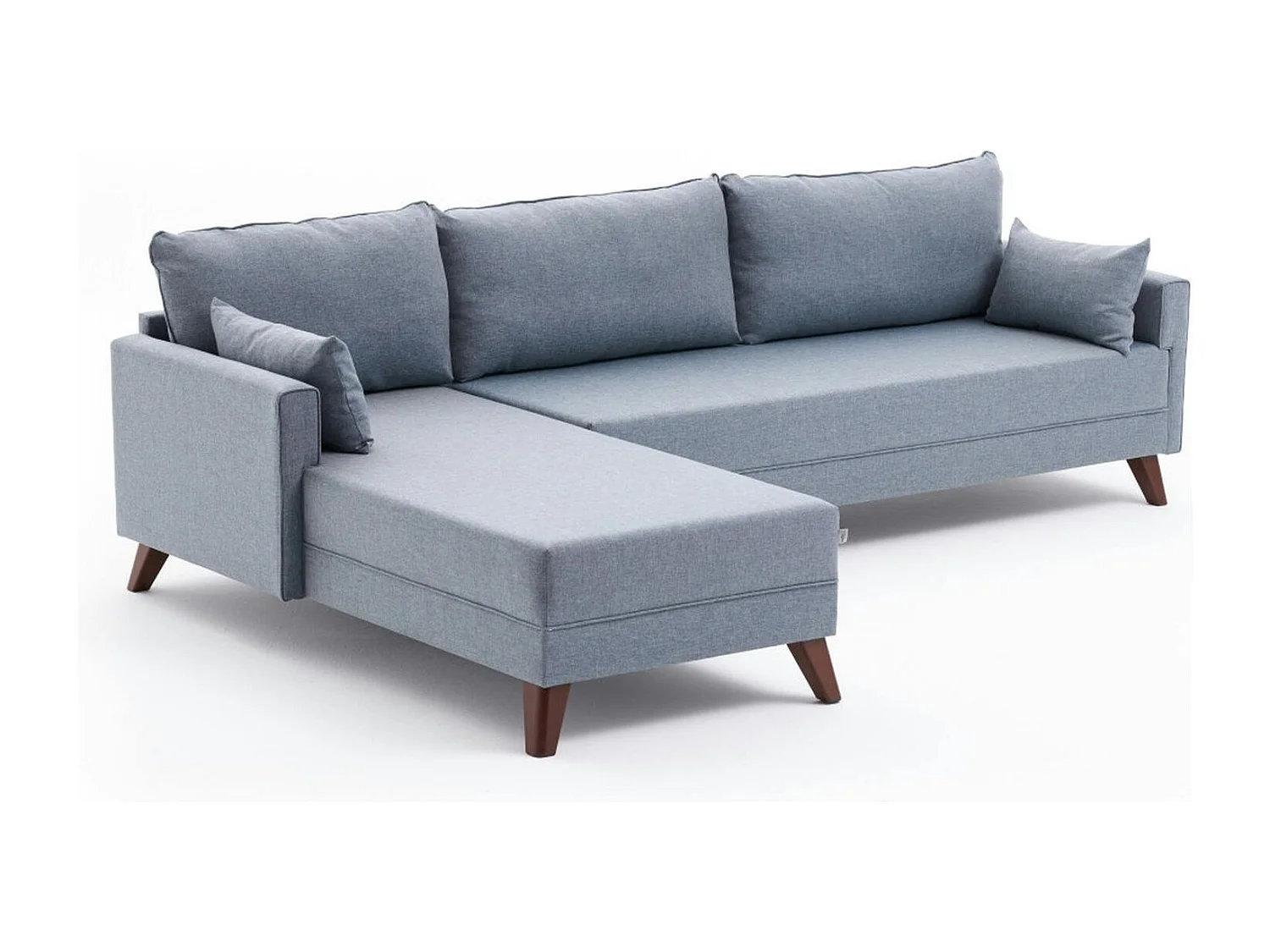 Canapé d'angle bleu gris - 275 cm, côté gauche SPLIT