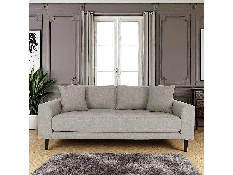 Canapé 2 places 1/2 gris minéral AMSTERDAM