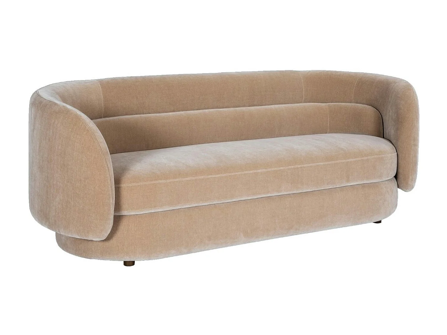 Canapé en velours marron clair DERBY