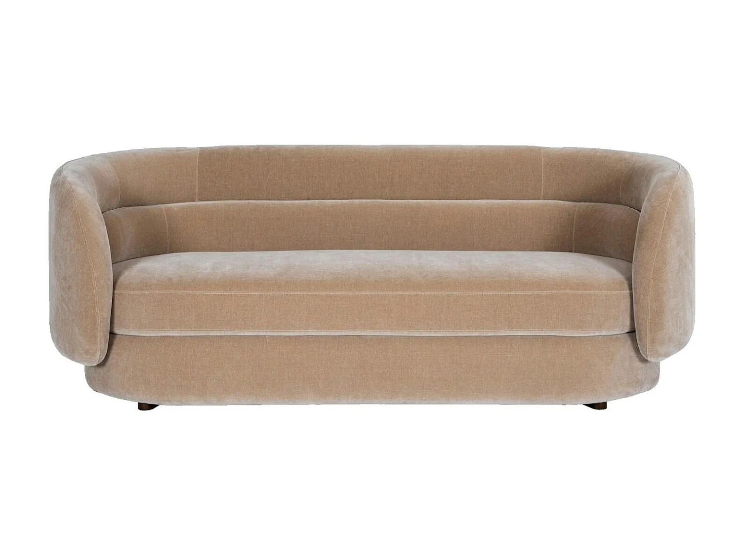 Canapé en velours marron clair DERBY