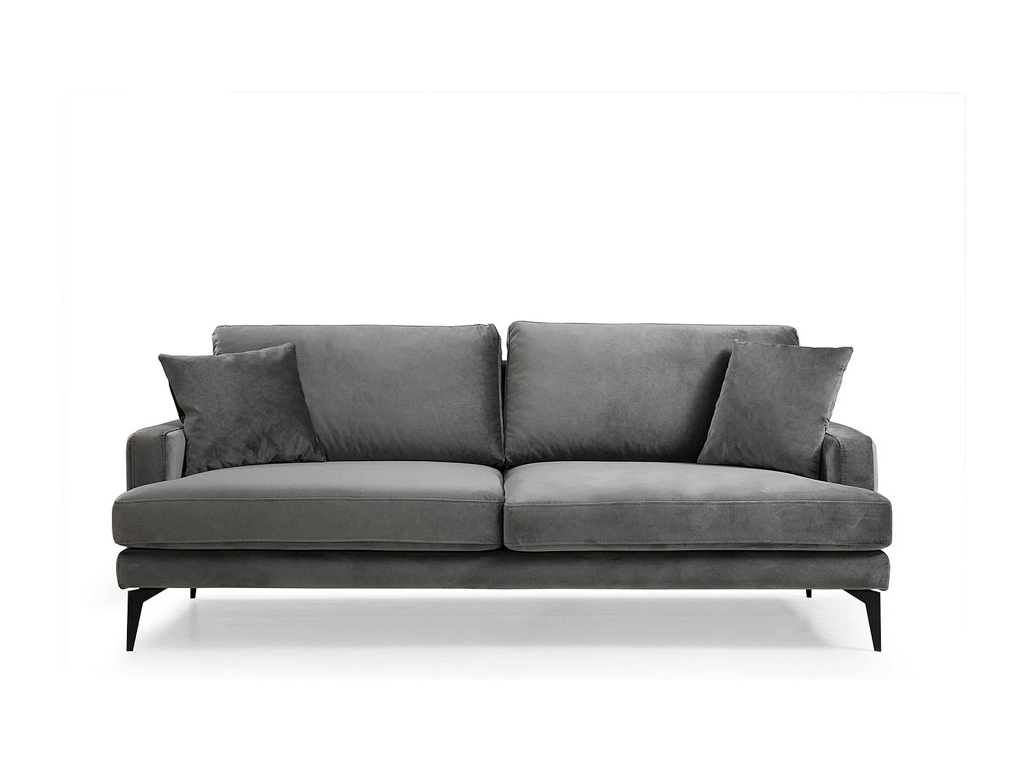 Canapé 3 places gris en velours SEATTLE